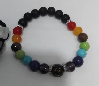 2 Pulseras Piedras Reiki Ajustables