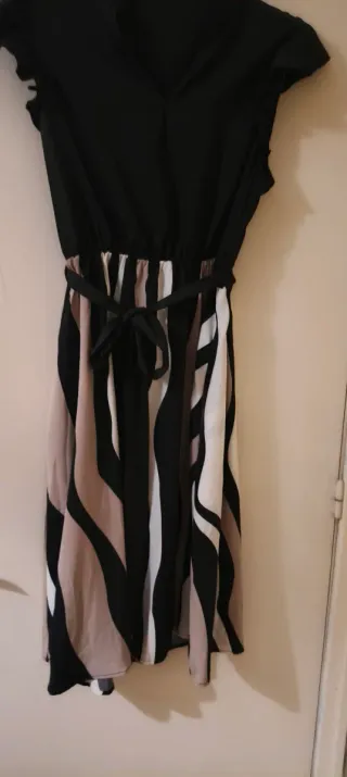 Vestido fiesta/eventos negro y multicolor