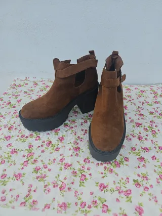 Botines plataforma marrón