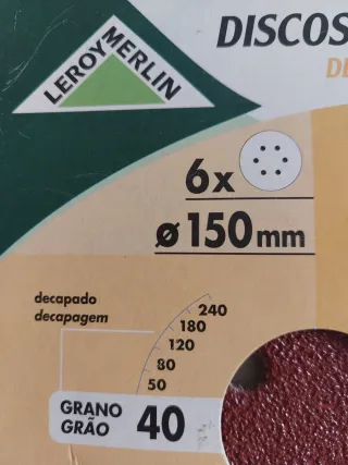Discos Abrasivos Leroy Merlin 150mm Grano 40