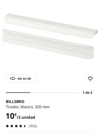 Tirador blanco para armario/mueble