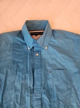 Camisa Tommy Hilfiger Azul Manga Corta