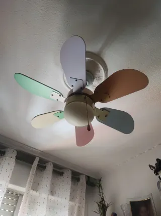 Lámpara Ventilador Techo Multicolor