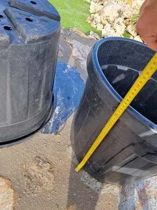 2 Maceteros Grandes Plástico Negro