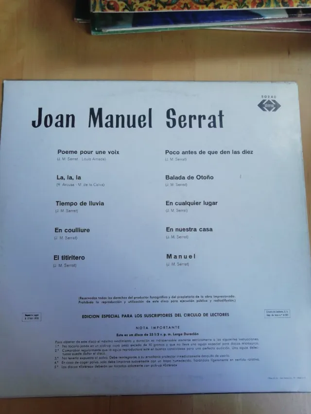 Vinilo Joan Manuel Serrat - Poeme pour une voix