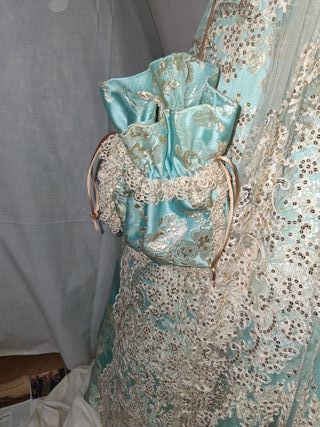 Traje Fallera Talla 34/36 Azul y Oro