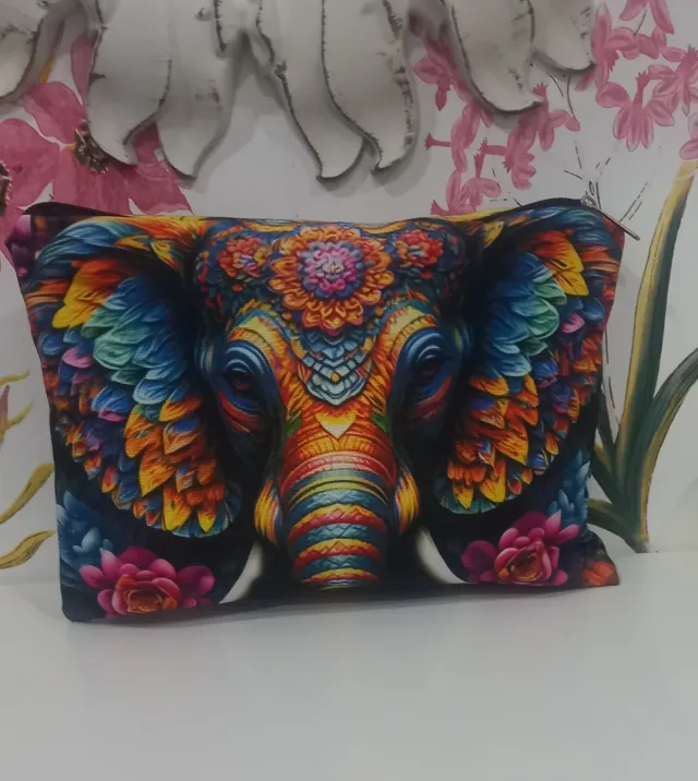 Neceser estampado elefante multicolor
