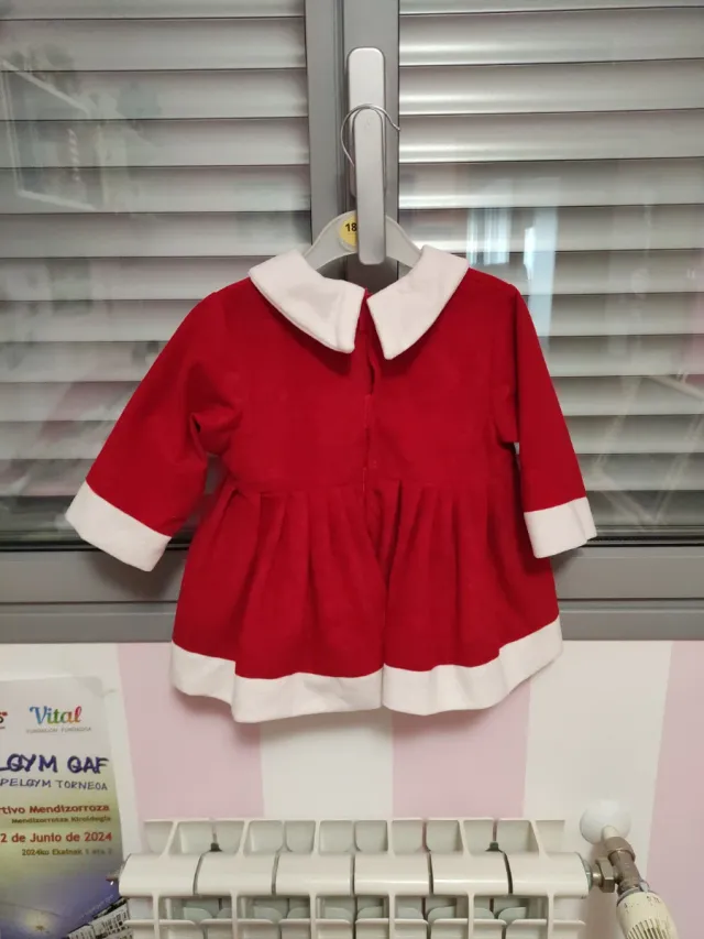 Disfraz vestido Mamá Noel niña 1 año