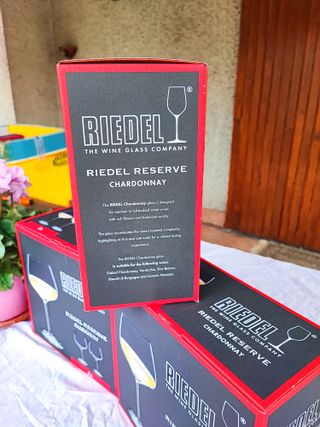 Servizio 6 CALICI RIEDEL CHARDONNAY NUOVI IN VETRO