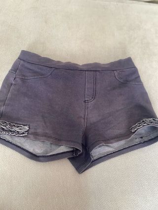 Pantalón corto niña gris/morado