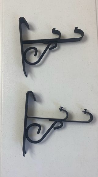 Soportes forja negro para barra cortina