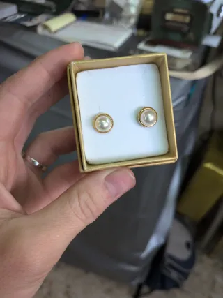 Pendientes Oro 18 Medias Perlas