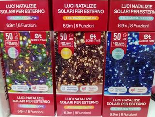Luci Natalizie Solari 50led 7metri 8 funzioni