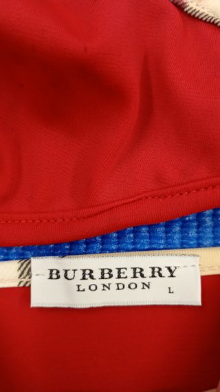 Bikini Burberry Rojo y Beige