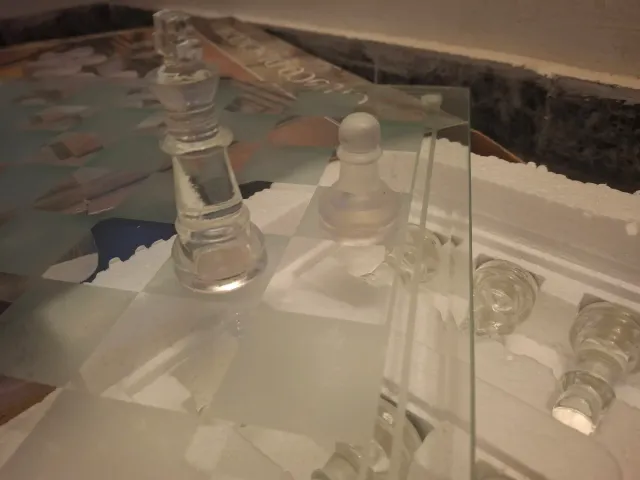 Juego de Ajedrez de Cristal y almirez para Chema