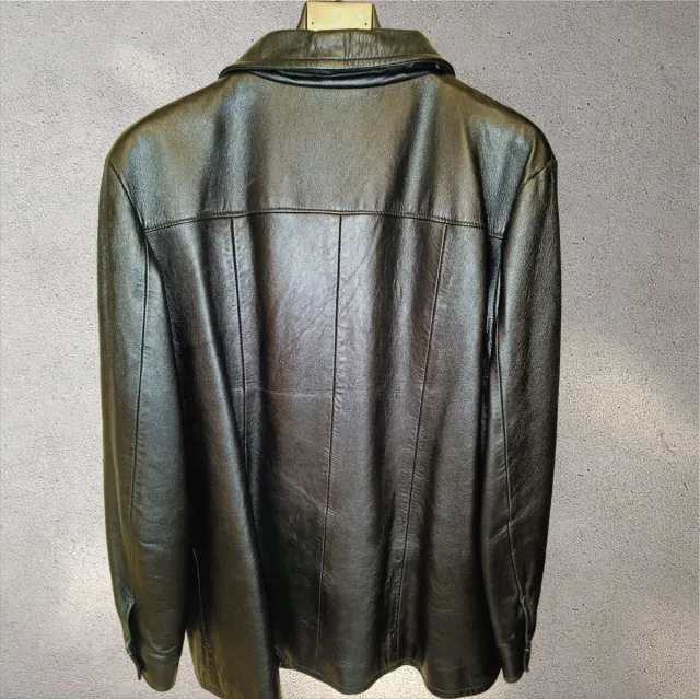 Giacca in Vera Pelle Artigianale Nera