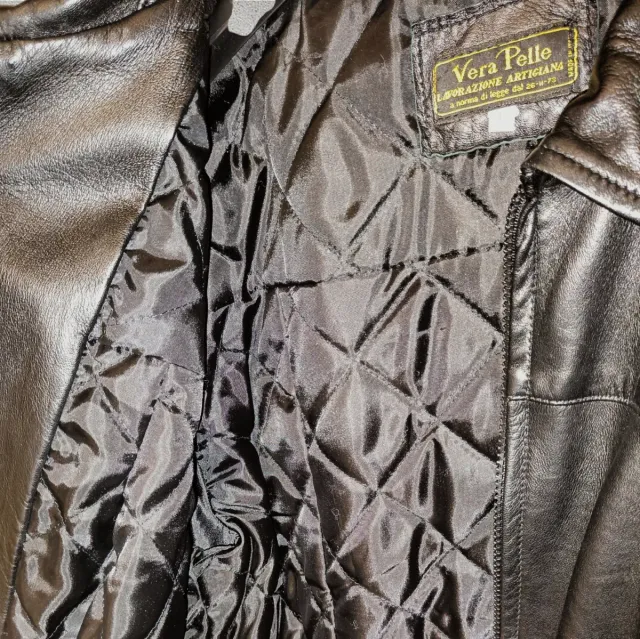 Giacca in Vera Pelle Artigianale Nera