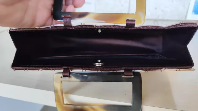 Borsa da festa madreperla beige/multicolore