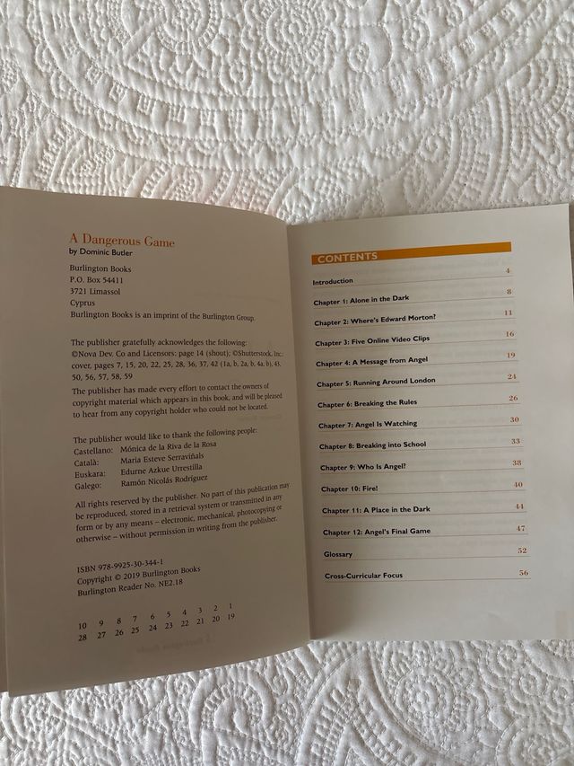 A Dangerous Game 2ºeso. Activity Readers 2019