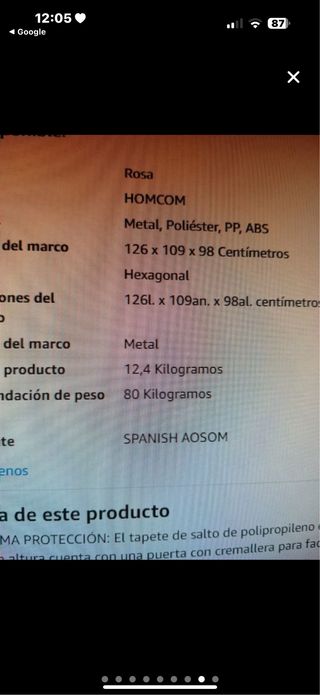 Parque infantil para bebés rosa cama elástica