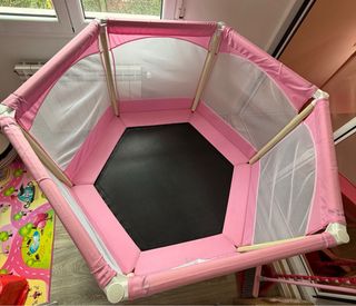 Parque infantil para bebés rosa cama elástica