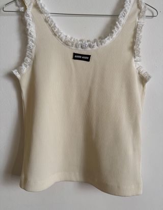 Miu Miu Top Encaje Beige