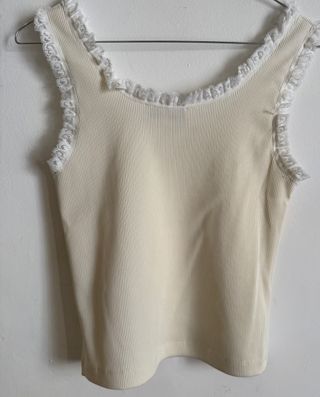 Miu Miu Top Encaje Beige