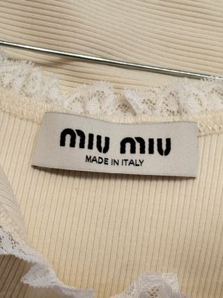 Miu Miu Top Encaje Beige