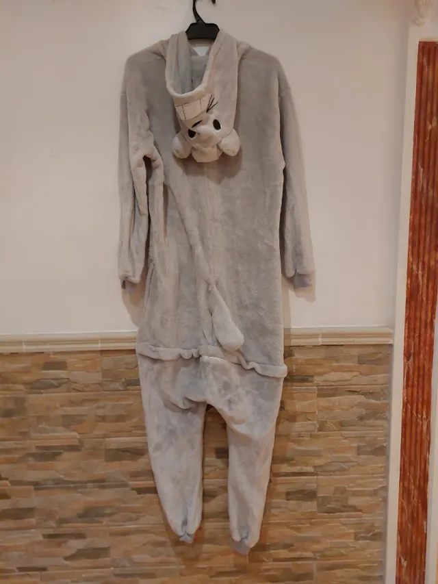 Pijama Totoro Talla Única Gris y Blanco