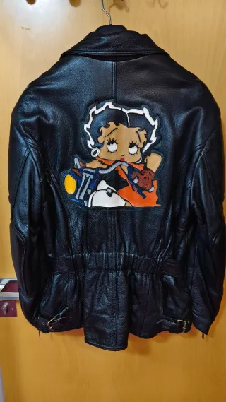 Chaqueta de cuero Held negra talla M Betty Boop