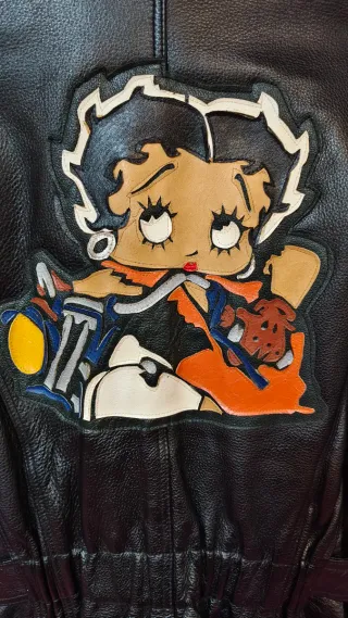 Chaqueta de cuero Held negra talla M Betty Boop