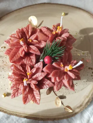 Arreglo Navideño Velas Soja Flores