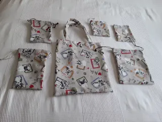 Lote Bolsos Tote y Neceser Perritos