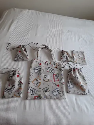 Lote Bolsos Tote y Neceser Perritos