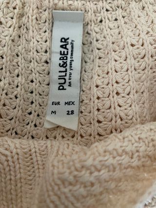 Jersey trenzado beige/blanco roto