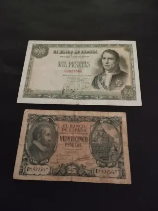 Billetes españoles antiguos  Para juani