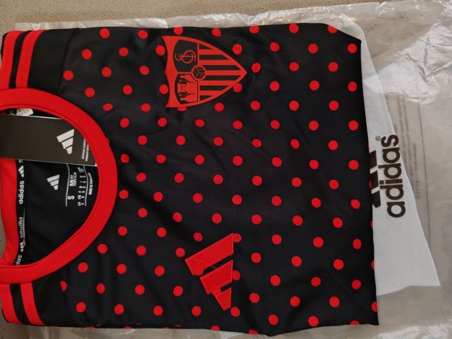 Camiseta Sevilla F.C. Adidas Talla S Negra Lunares