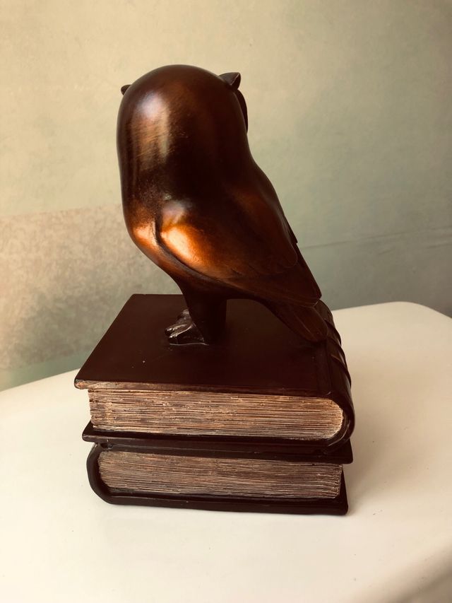 Ferma libri vintage gufo bronzo