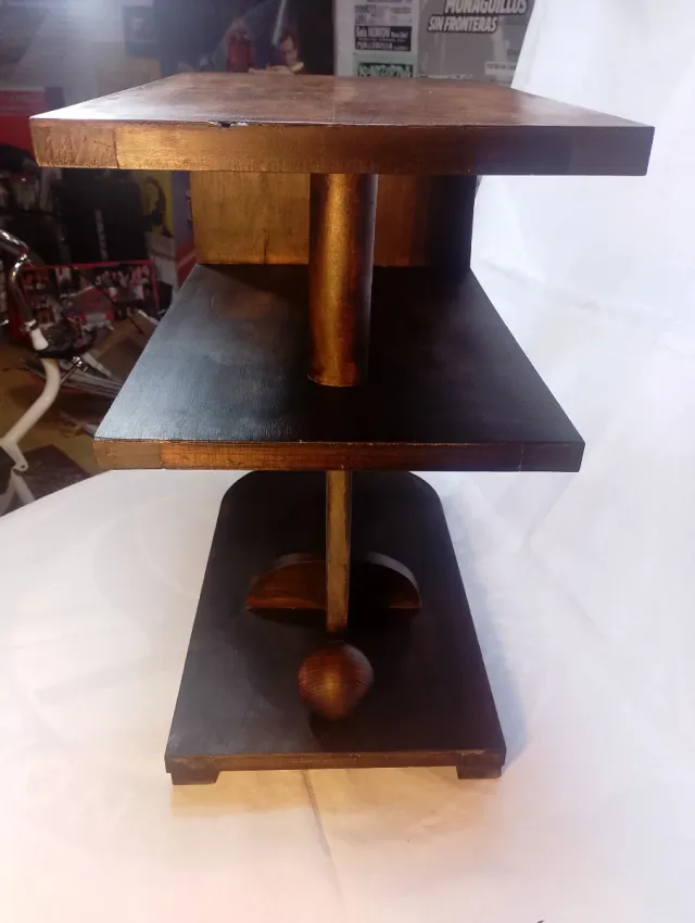 Mesa Auxiliar Art Decó Madera Años 60.