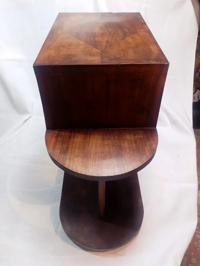 Mesa Auxiliar Art Decó Madera Años 60.