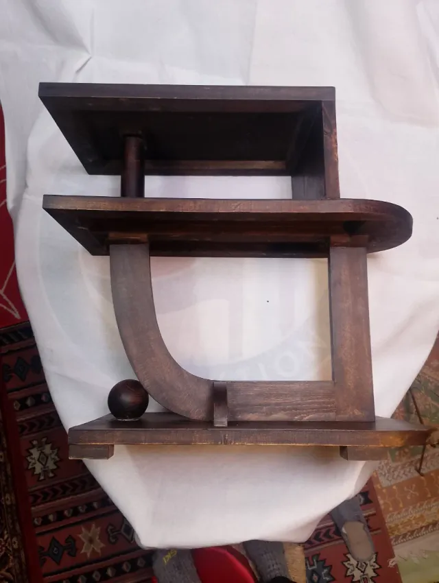 Mesa Auxiliar Art Decó Madera Años 60.