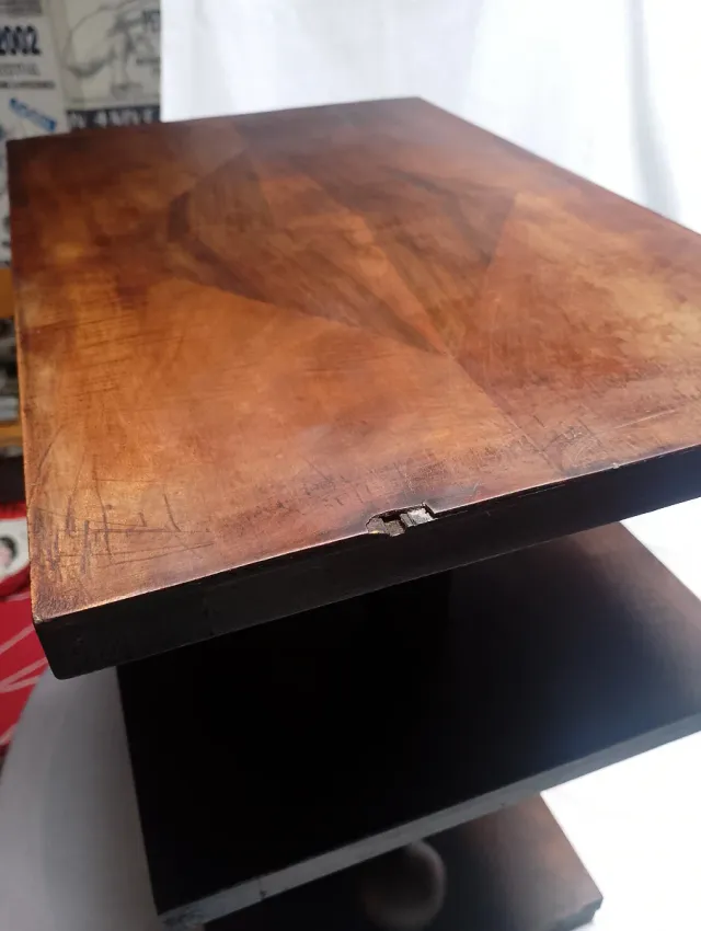 Mesa Auxiliar Art Decó Madera Años 60.