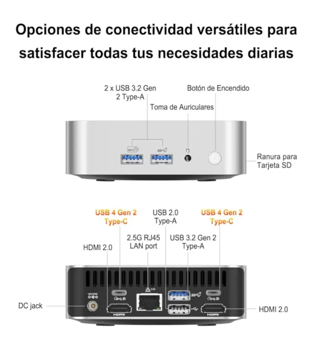 Mini PC GEEKOM A6 Plata/Blanco