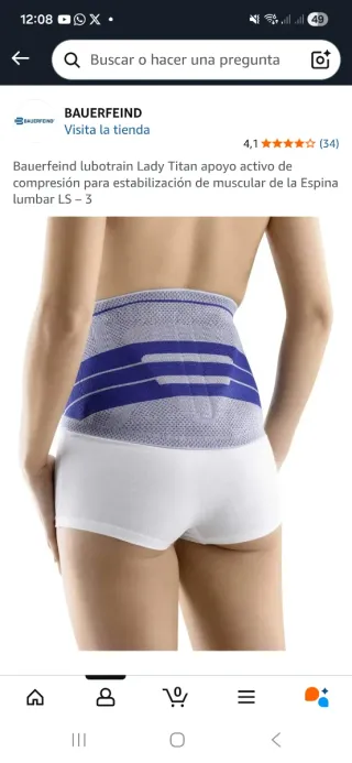 Faja Lumbar Bauerfeind Lady Titan