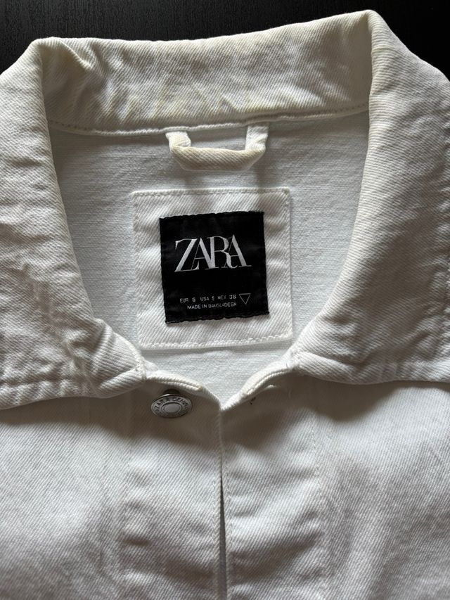 Sobrecamisa vaquera Zara Blanca Talla S