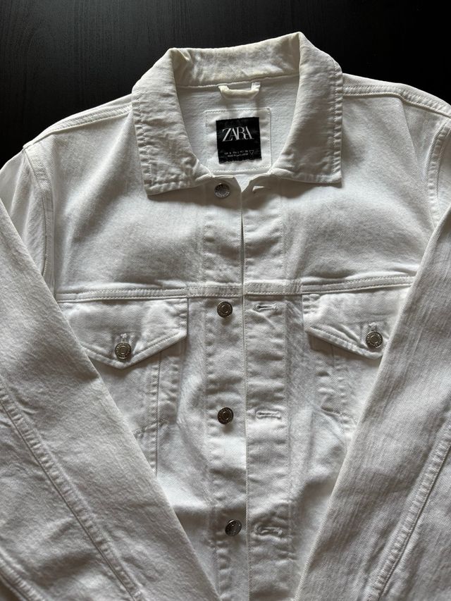 Sobrecamisa vaquera Zara Blanca Talla S