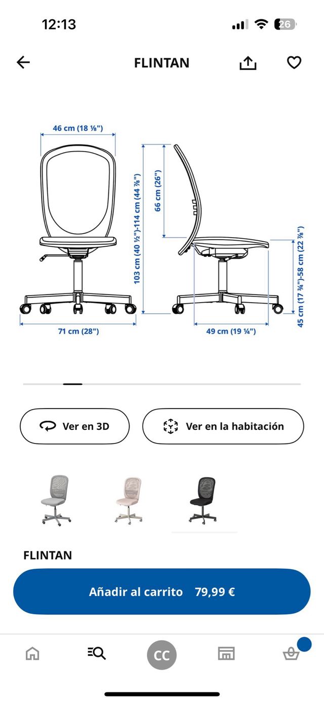 Silla de escritorio negra