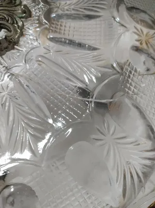 Plafón vintage in metallo e cristallo