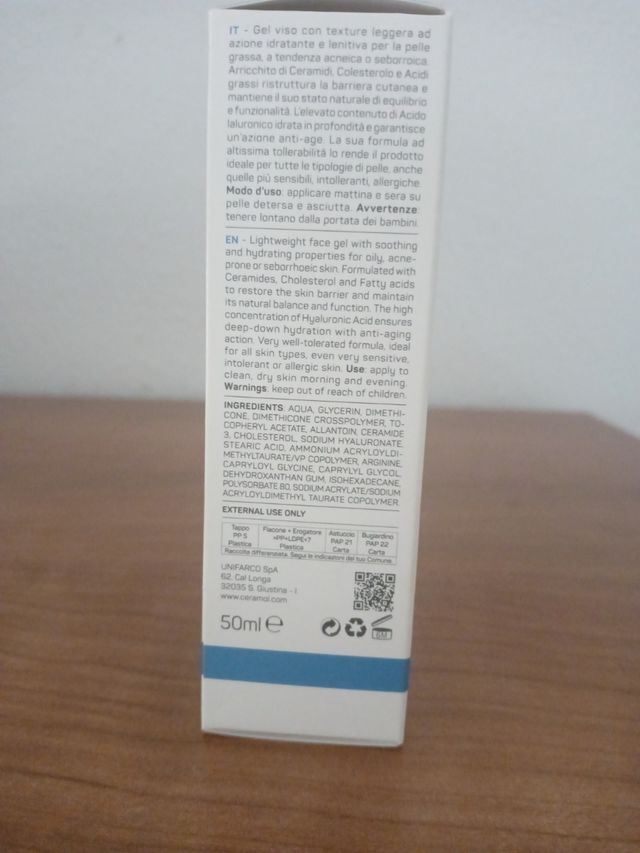 Gel facial hidratante ceramol nuevo