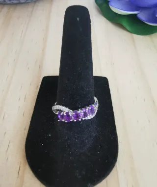 Anillo Amatista Natural, tamaño Ajustable.